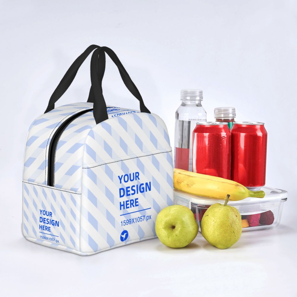 Black Portable Aluminum Foil Thickened Thermal Insulation Lunch Bag