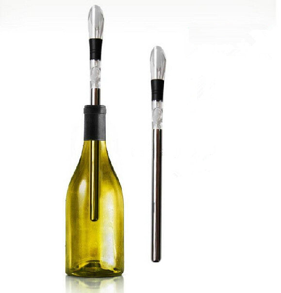 Wine pourer-chiller stick