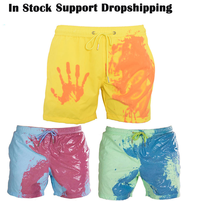 Magical Change Color Beach Shorts Summer Men Swimming Trunks Swimwear Swimsuit Quick Dry bathing shorts Beach Pant