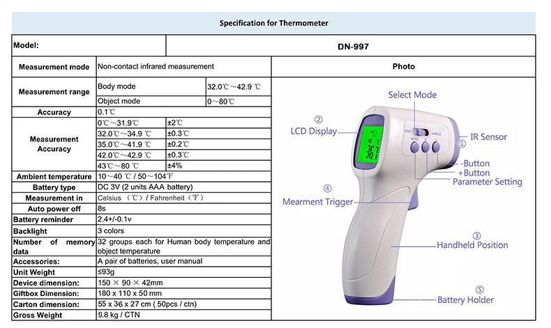 STOCK Elektronisches Infrarot-Thermometer