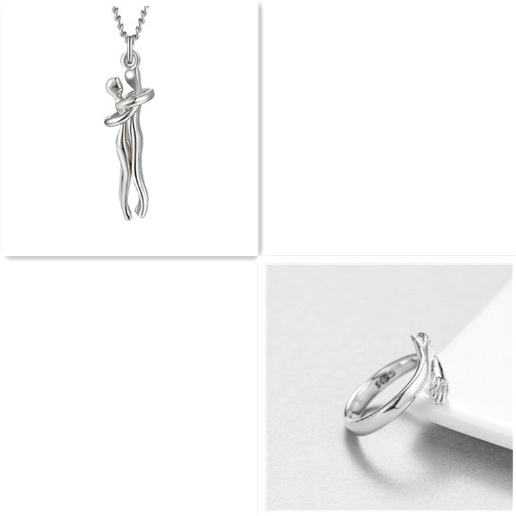 Liebe Umarmung Halskette Unisex Männer Frauen Paar Schmuck einfache Temperament Schlüsselbein Kette Valentinstag Liebhaber Geschenk 