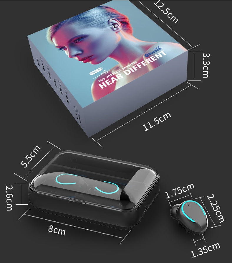 Multifunktions-Bluetooth-Headset, binaurale Bewegung, Powerbank, Telefonunterstützung