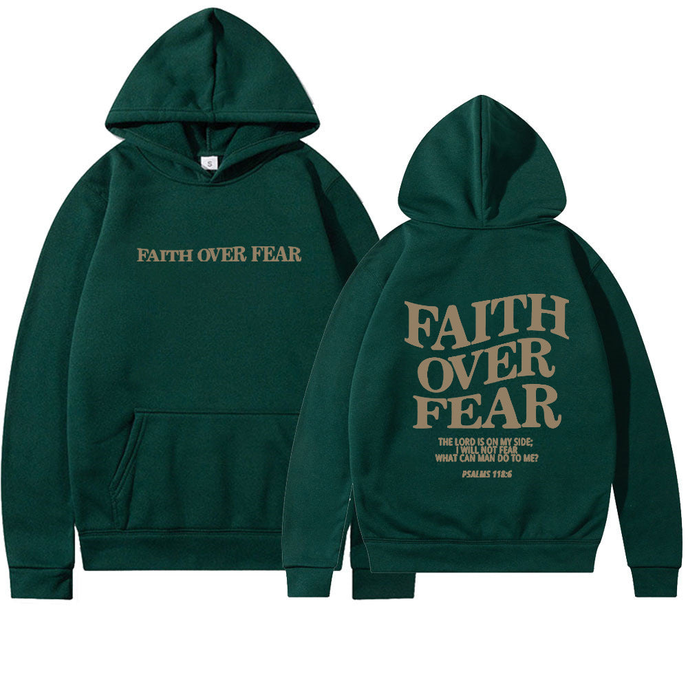 Faith Over Fear Christlicher Hoodie Christliches Sweatshirt Jesus Hoodie Trendy Hoodie Bibelvers Shirt Unisex Ästhetische Kleidung