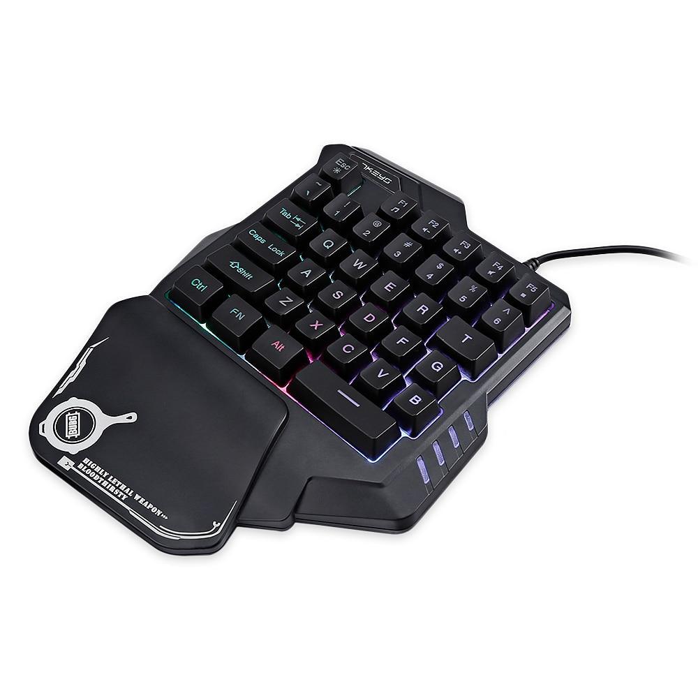 Einhändige mechanische Gaming-Tastatur RGB-Hintergrundbeleuchtung Tragbarer Mini-Gaming-Keypad-Game-Controller