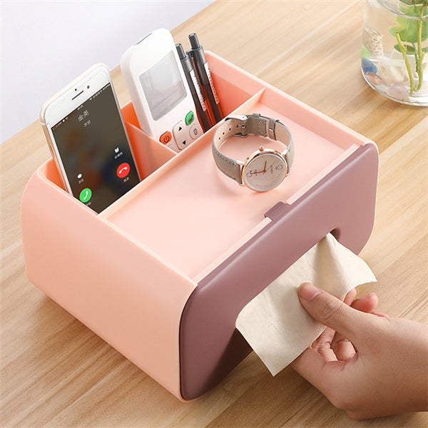 Multifunktionale Desktop Tissue Lagerung Box Kosmetik Make-Up Organizer