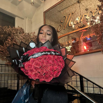 Personalisierter Brautstrauß zum Valentinstag, konservierte frische Blumen