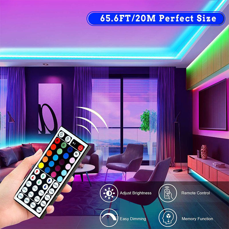 LED Streifen Lichter Lampe 5050 RGB Flexible Klebeband Diode 5M Controller Zimmer Dekor TV Computer Hintergrundbeleuchtung Dekoration Weihnachten