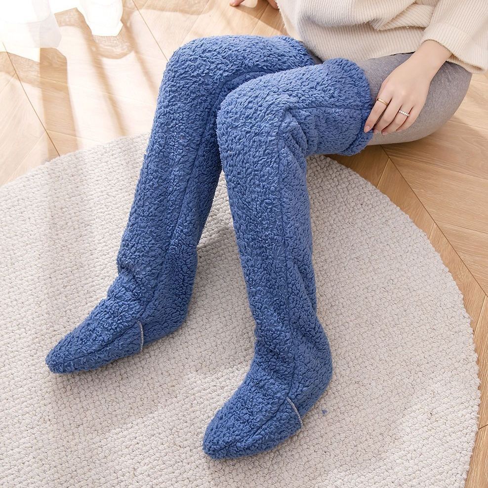 Overknee High Fuzzy Lange Socken Winter Warm Kaltes Bein Kniegelenk Kältebeständige Strümpfe Home Floor Schlafsocken