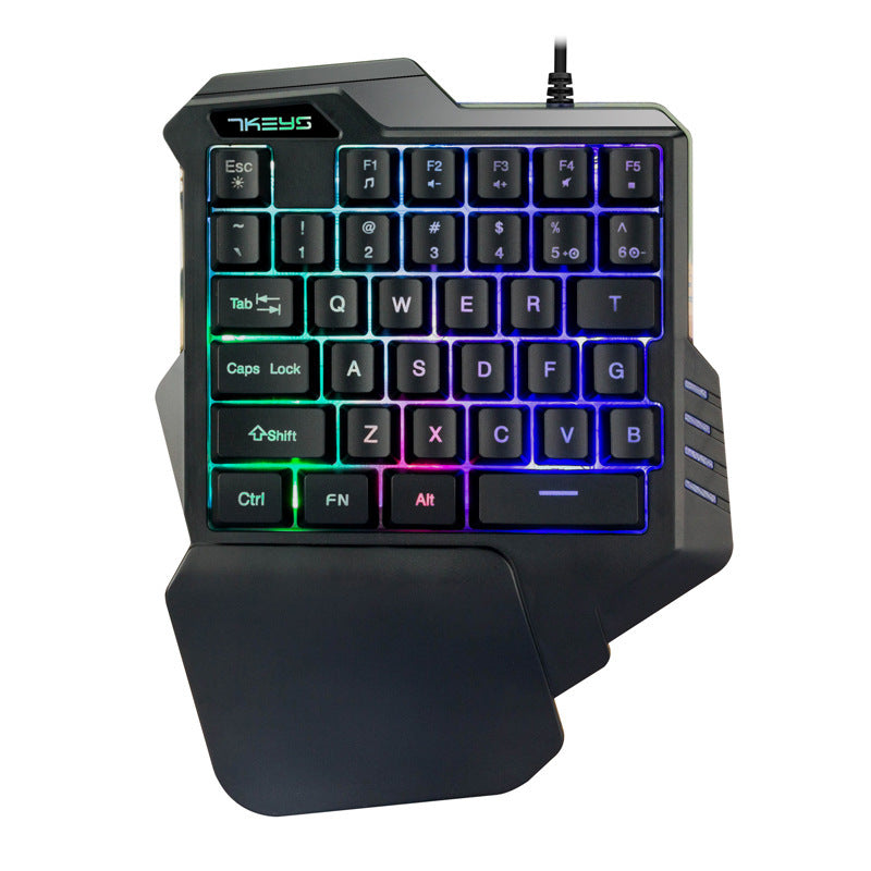 Einhändige mechanische Gaming-Tastatur RGB-Hintergrundbeleuchtung Tragbarer Mini-Gaming-Keypad-Game-Controller