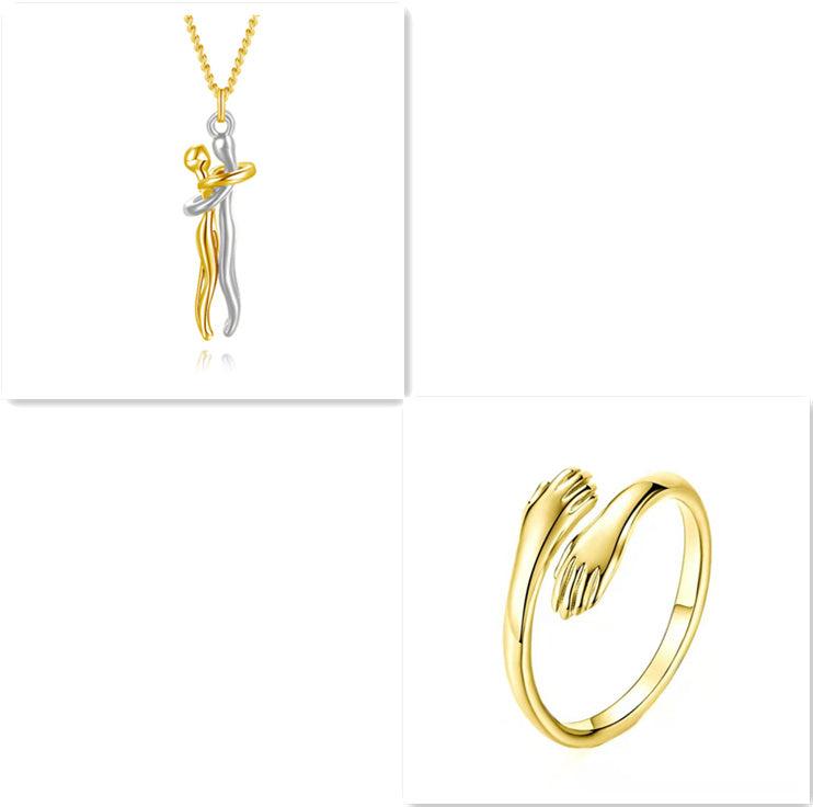 Liebe Umarmung Halskette Unisex Männer Frauen Paar Schmuck einfache Temperament Schlüsselbein Kette Valentinstag Liebhaber Geschenk 