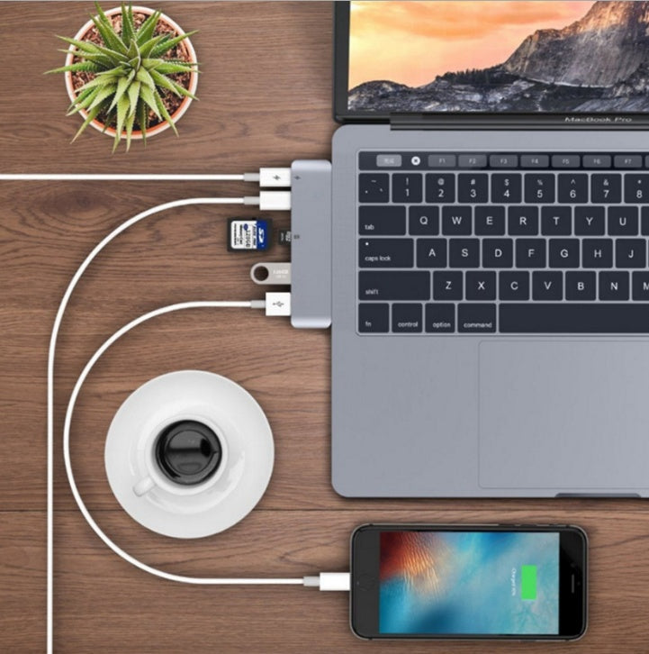 Compatible with Apple , USB Type C Hub to TF SD Card Reader Hub 3.0 Adapter with PD Power USB C Hub Dock