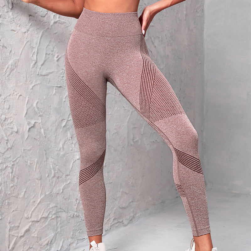 Nahtlose Yogahose mit hoher Taille für Damen, einfarbig, gepunktet, gestreift, mit Po-Lifting-Leggings, Fitness, Laufen, Sport, Fitnessstudio, Leggings-Outfits