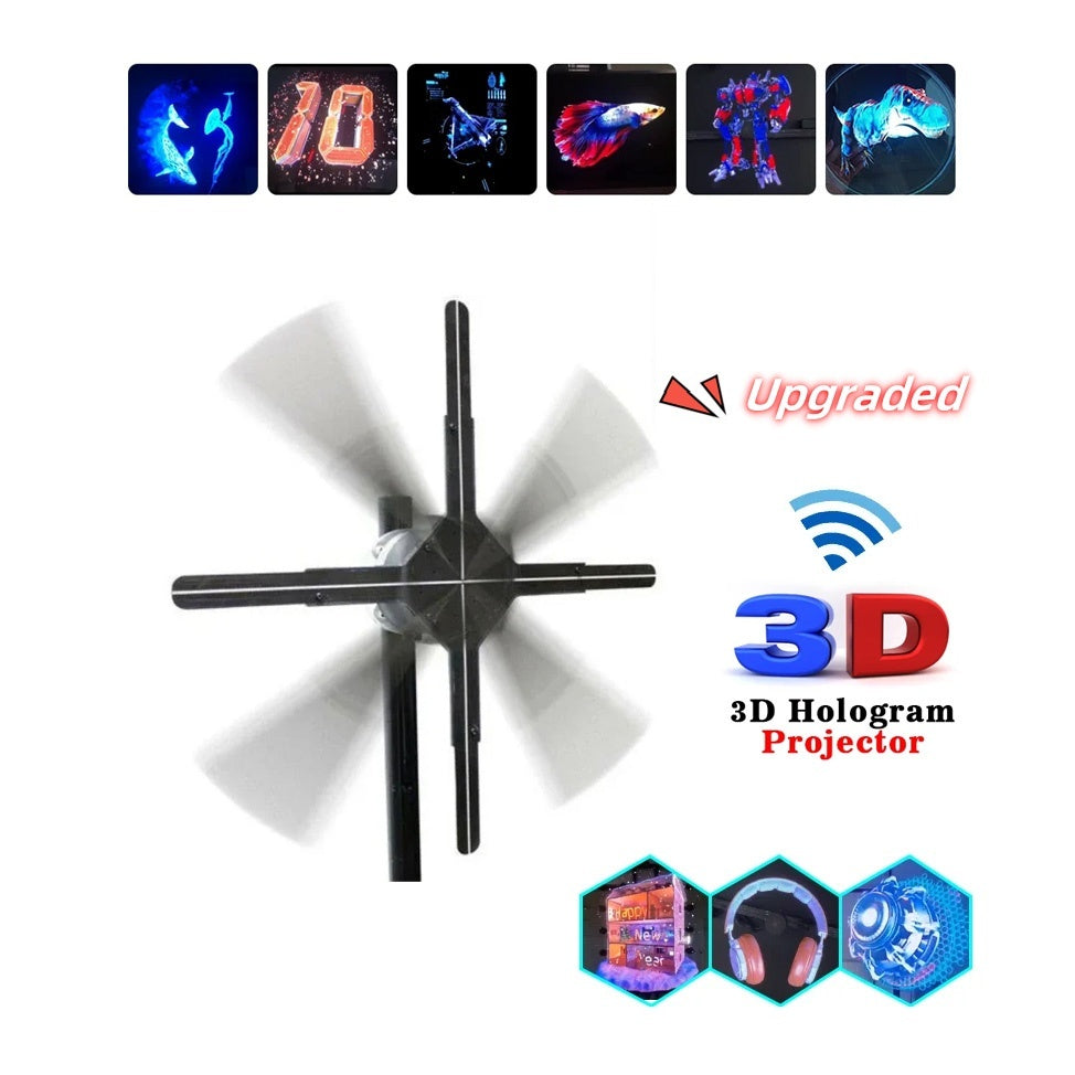 Verbesserte Naked Eye 3D Holographic Advertising Machine Fan Screen Support Lmage Video Store Bar Party Advertising Display