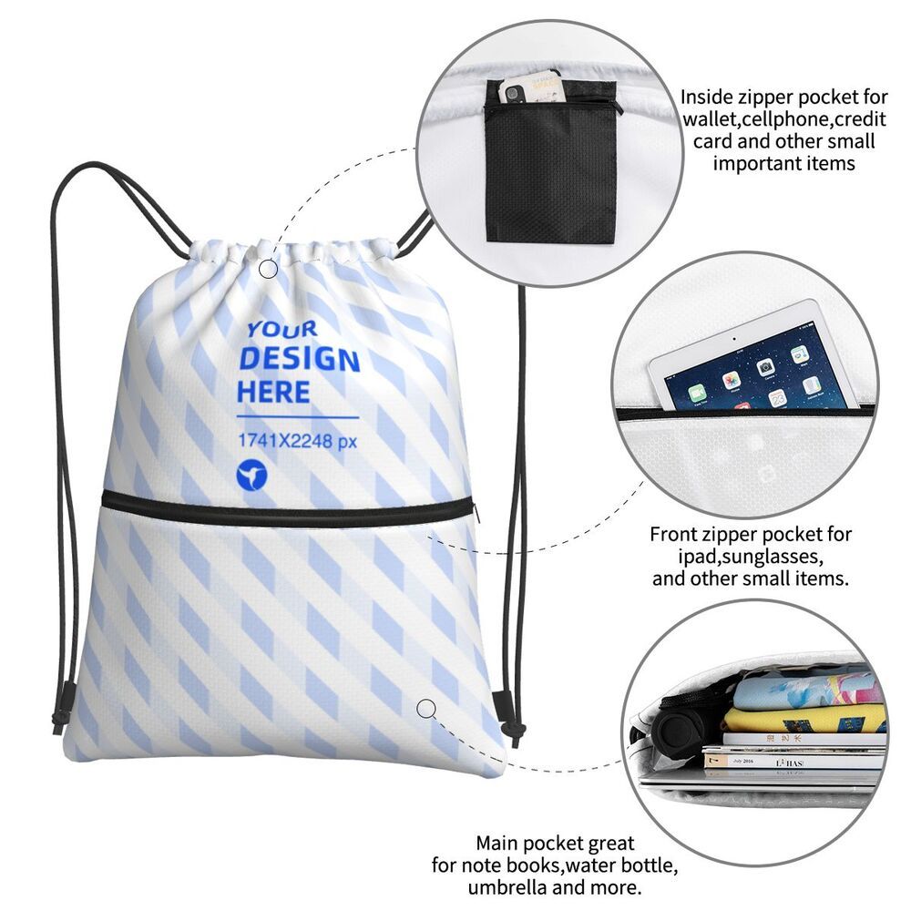 Lack Outdoor Casual Zip Drawstring Backpack