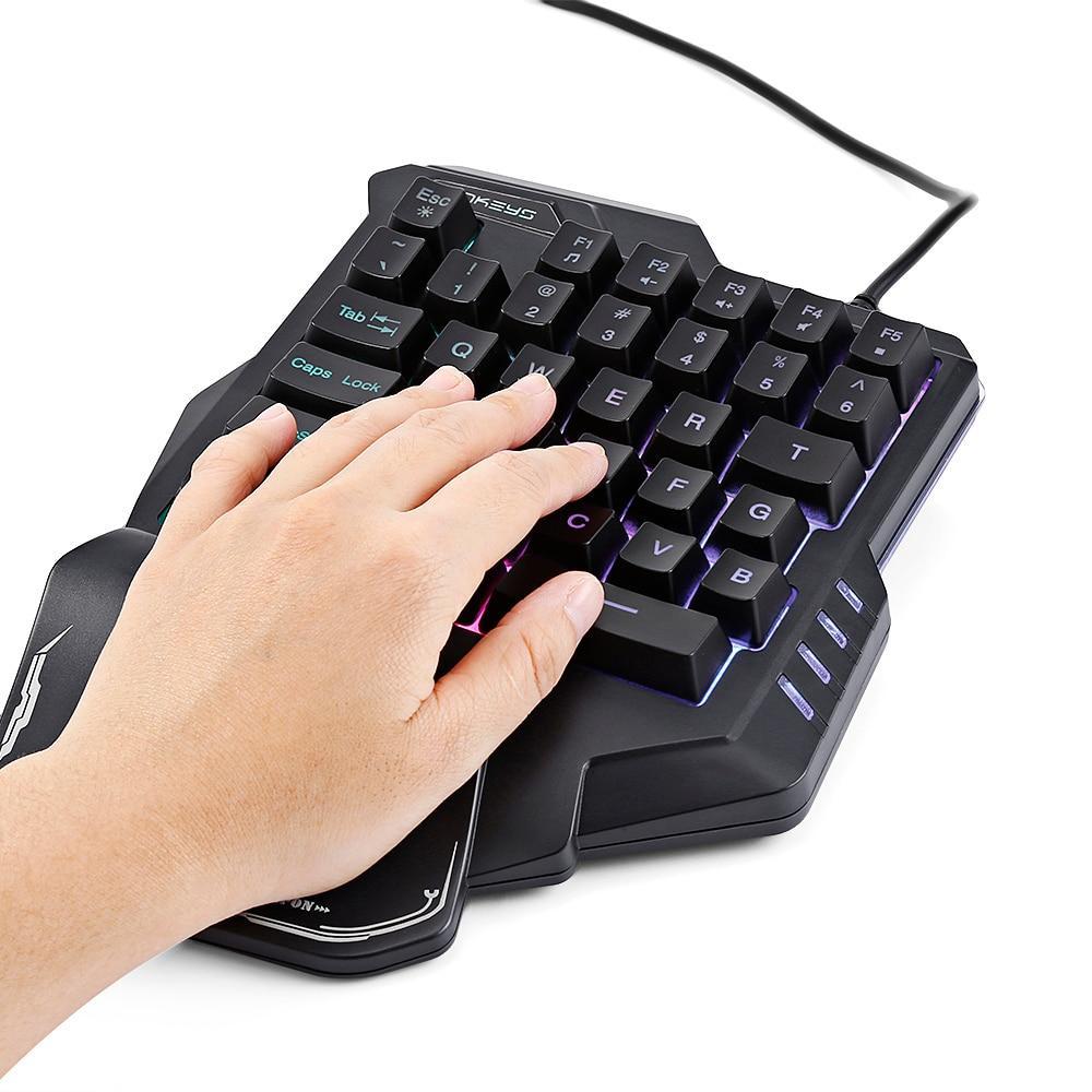 Einhändige mechanische Gaming-Tastatur RGB-Hintergrundbeleuchtung Tragbarer Mini-Gaming-Keypad-Game-Controller