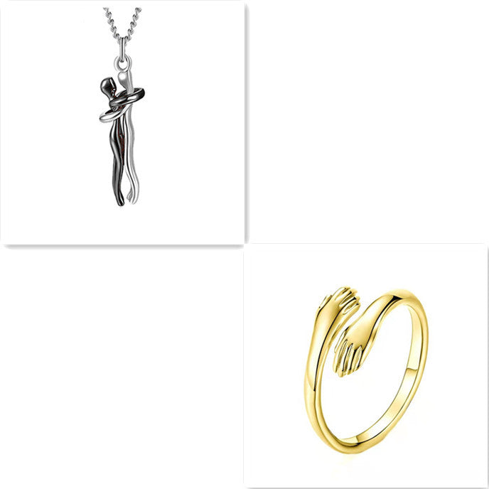 Liebe Umarmung Halskette Unisex Männer Frauen Paar Schmuck einfache Temperament Schlüsselbein Kette Valentinstag Liebhaber Geschenk 