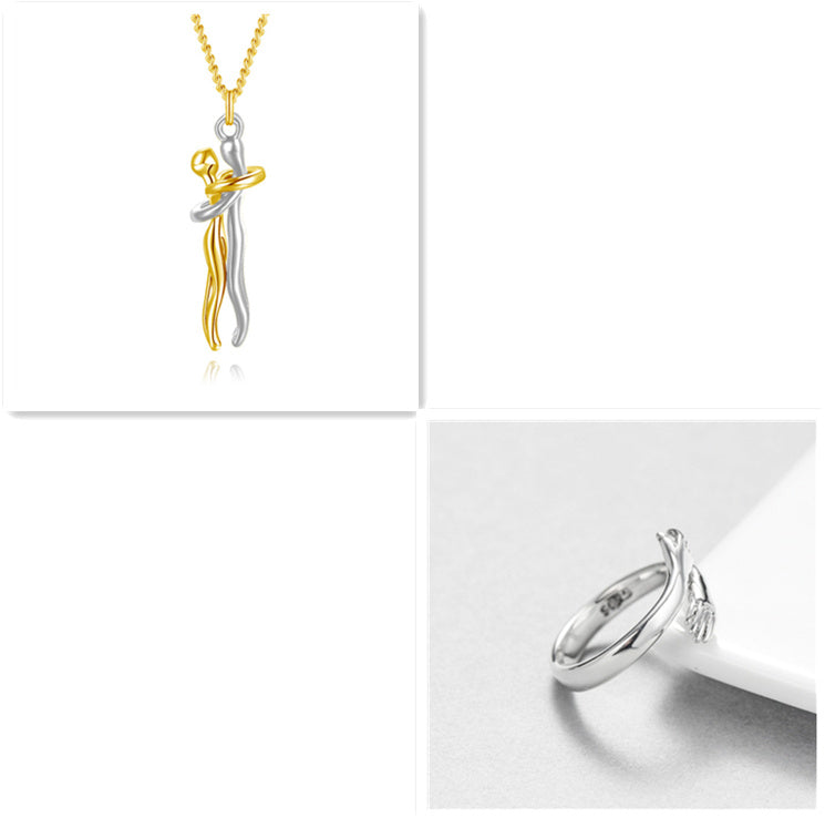 Liebe Umarmung Halskette Unisex Männer Frauen Paar Schmuck einfache Temperament Schlüsselbein Kette Valentinstag Liebhaber Geschenk 