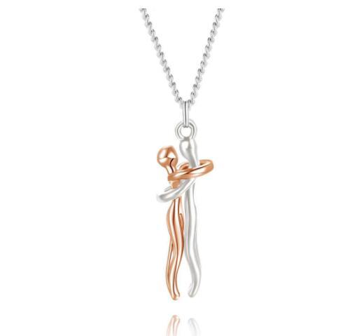 Liebe Umarmung Halskette Unisex Männer Frauen Paar Schmuck einfache Temperament Schlüsselbein Kette Valentinstag Liebhaber Geschenk 