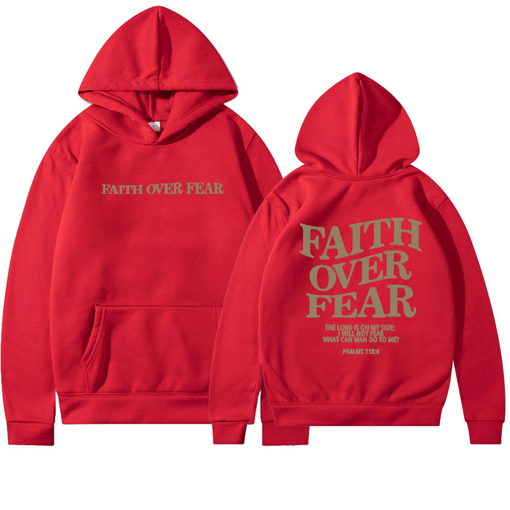 Faith Over Fear Christlicher Hoodie Christliches Sweatshirt Jesus Hoodie Trendy Hoodie Bibelvers Shirt Unisex Ästhetische Kleidung