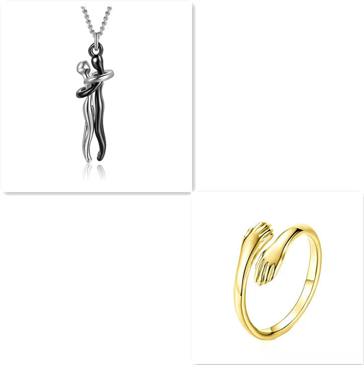 Liebe Umarmung Halskette Unisex Männer Frauen Paar Schmuck einfache Temperament Schlüsselbein Kette Valentinstag Liebhaber Geschenk 