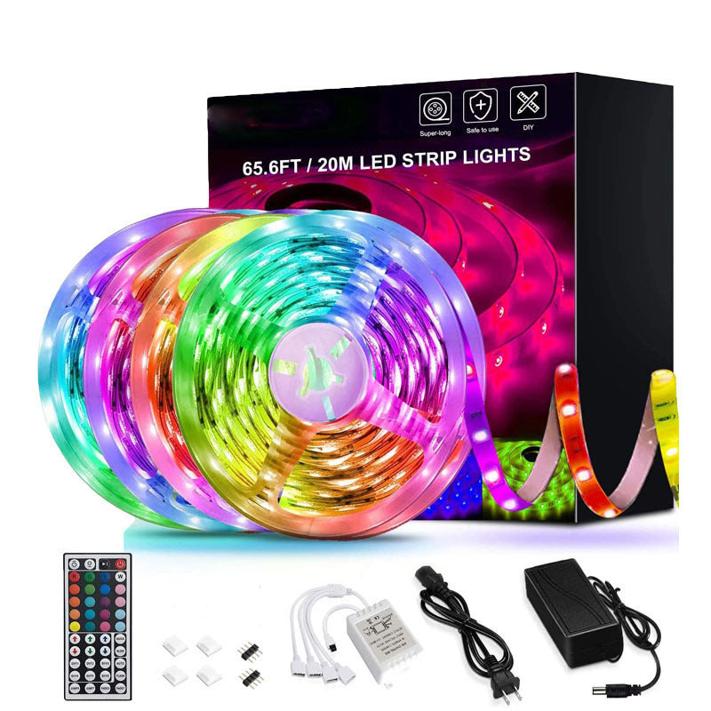 LED Streifen Lichter Lampe 5050 RGB Flexible Klebeband Diode 5M Controller Zimmer Dekor TV Computer Hintergrundbeleuchtung Dekoration Weihnachten