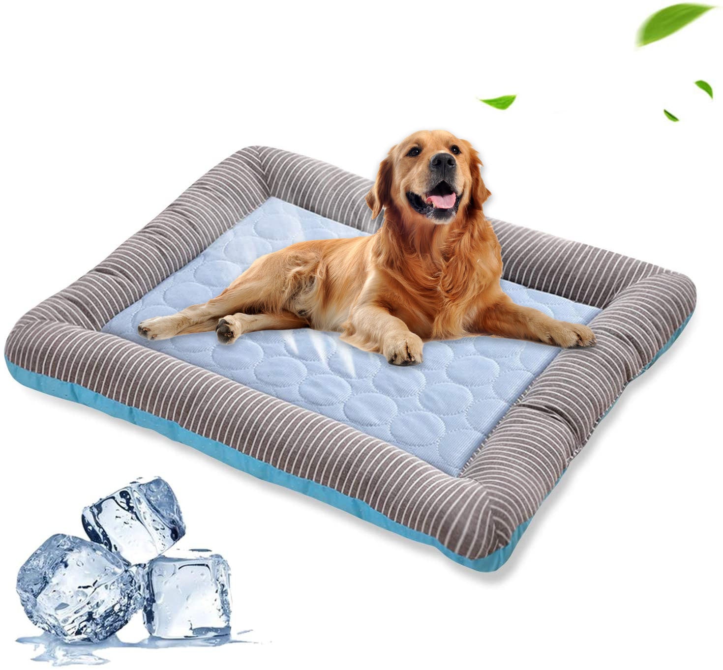 Kühlkissen für Haustiere, Bett für Hunde, Katzen, Welpen, Kätzchen, Kühlmatte, Haustierdecke, Eisseidenmaterial, weich zum Schlafen im Sommer, blau, atmungsaktiv