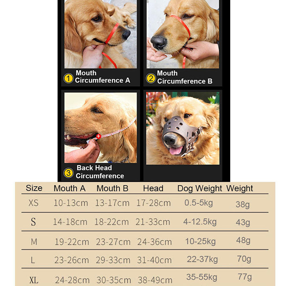 Maulkorb für Hunde aus Leder, bequemer, sicherer Anti-Bell-Maulkorb für kleine, mittelgroße und große Hunde, atmungsaktiv und verstellbar, ermöglicht Trinken und Hecheln, zur Verwendung mit Halsbändern