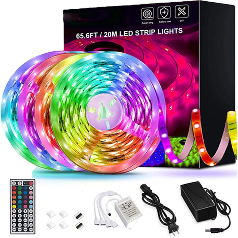 LED Streifen Lichter Lampe 5050 RGB Flexible Klebeband Diode 5M Controller Zimmer Dekor TV Computer Hintergrundbeleuchtung Dekoration Weihnachten