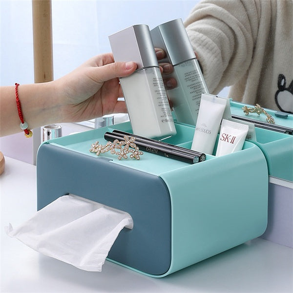 Multifunktionale Desktop Tissue Lagerung Box Kosmetik Make-Up Organizer