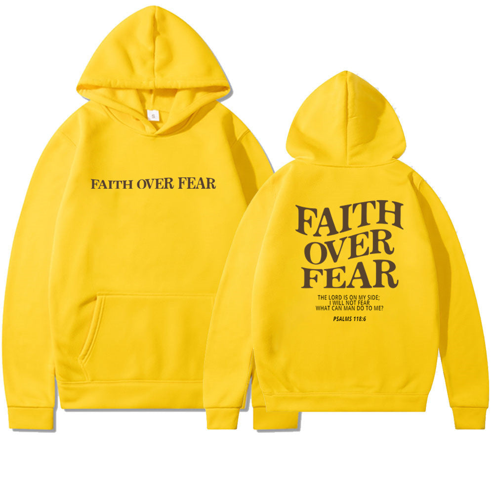 Faith Over Fear Christlicher Hoodie Christliches Sweatshirt Jesus Hoodie Trendy Hoodie Bibelvers Shirt Unisex Ästhetische Kleidung