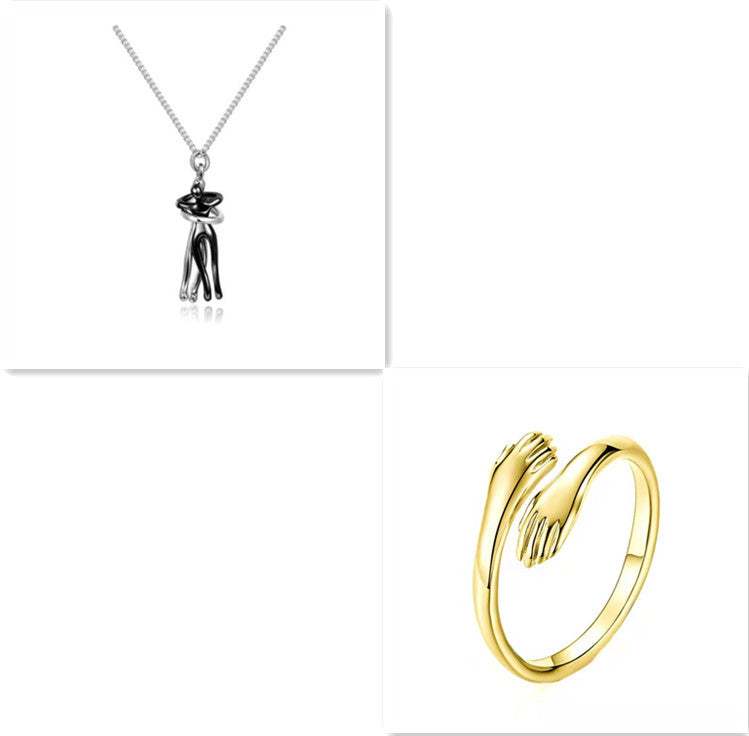 Liebe Umarmung Halskette Unisex Männer Frauen Paar Schmuck einfache Temperament Schlüsselbein Kette Valentinstag Liebhaber Geschenk 