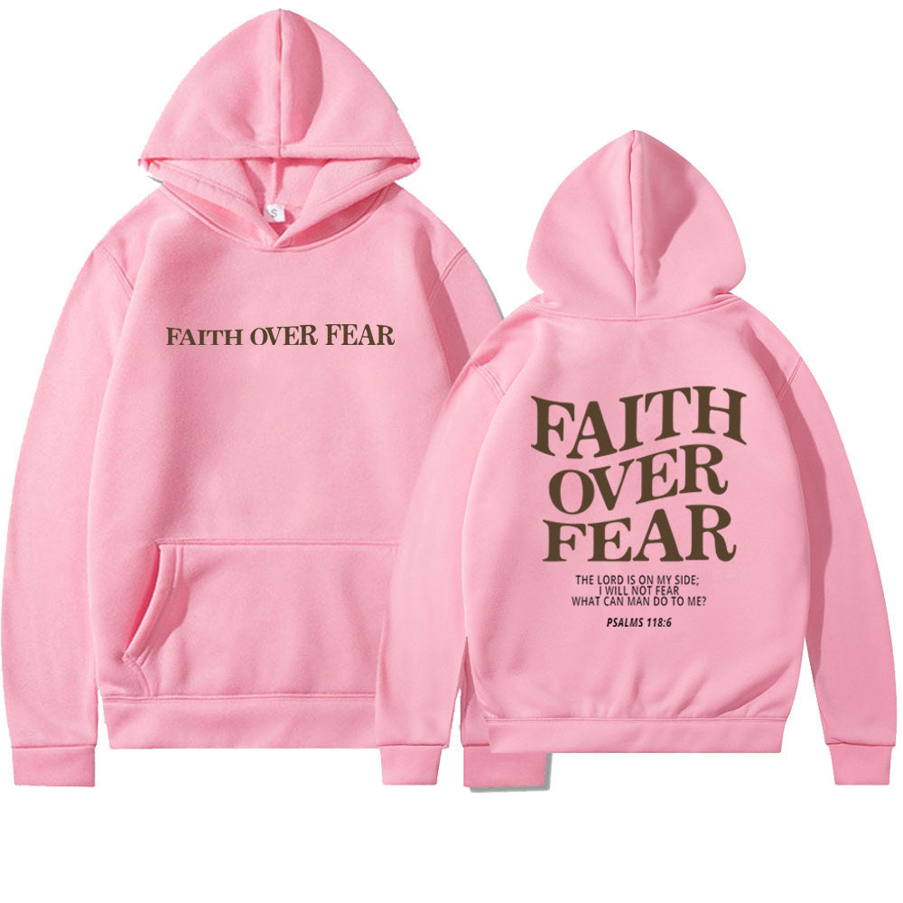 Faith Over Fear Christlicher Hoodie Christliches Sweatshirt Jesus Hoodie Trendy Hoodie Bibelvers Shirt Unisex Ästhetische Kleidung