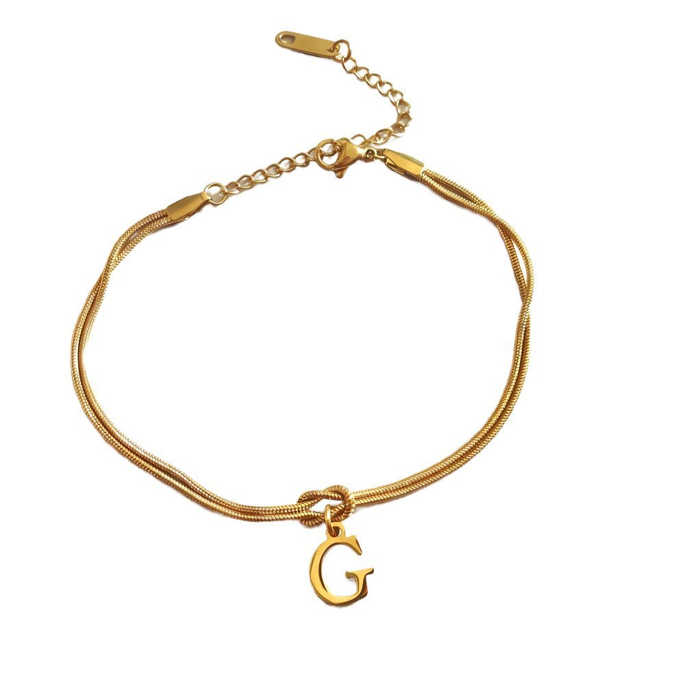 Neue Buchstaben AZ Liebesknoten Armbänder für Frauen Paar Gold Farbe zierliche Schlangenkette Bettelarmband Edelstahl Schmuck Geschenk Valentinstag Geschenke