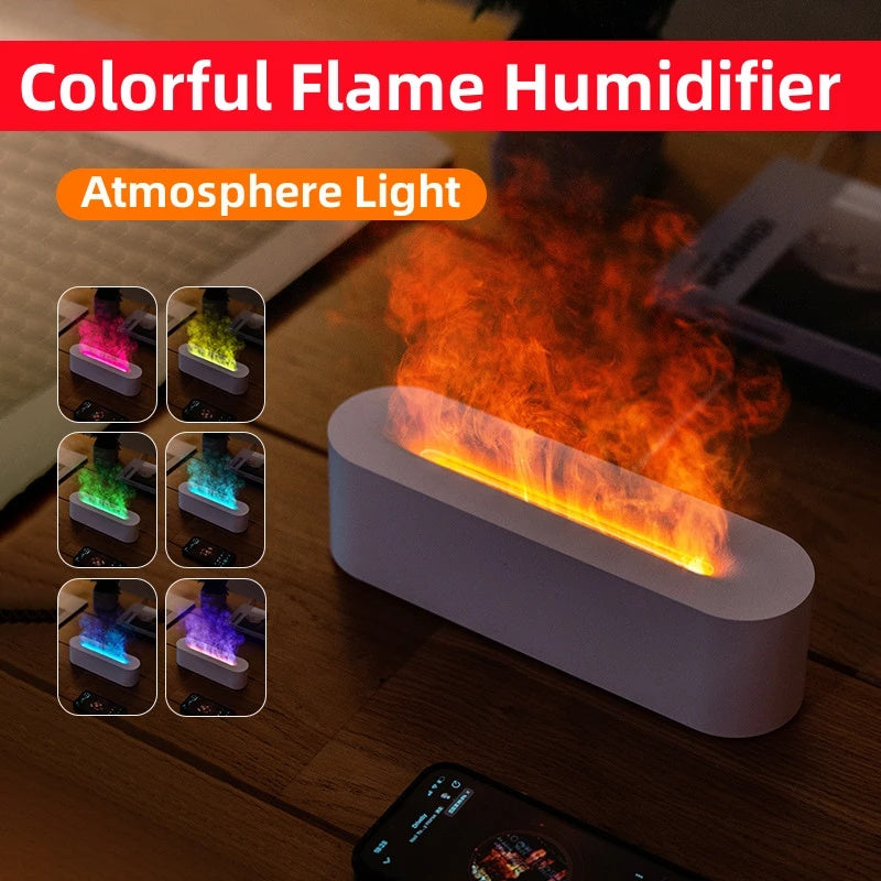 Flamme Aroma Diffusor Luftbefeuchter Ultraschall Cool Mist Maker Fogger Led Ätherisches Öl Lampe Realistische Feuer Difusor