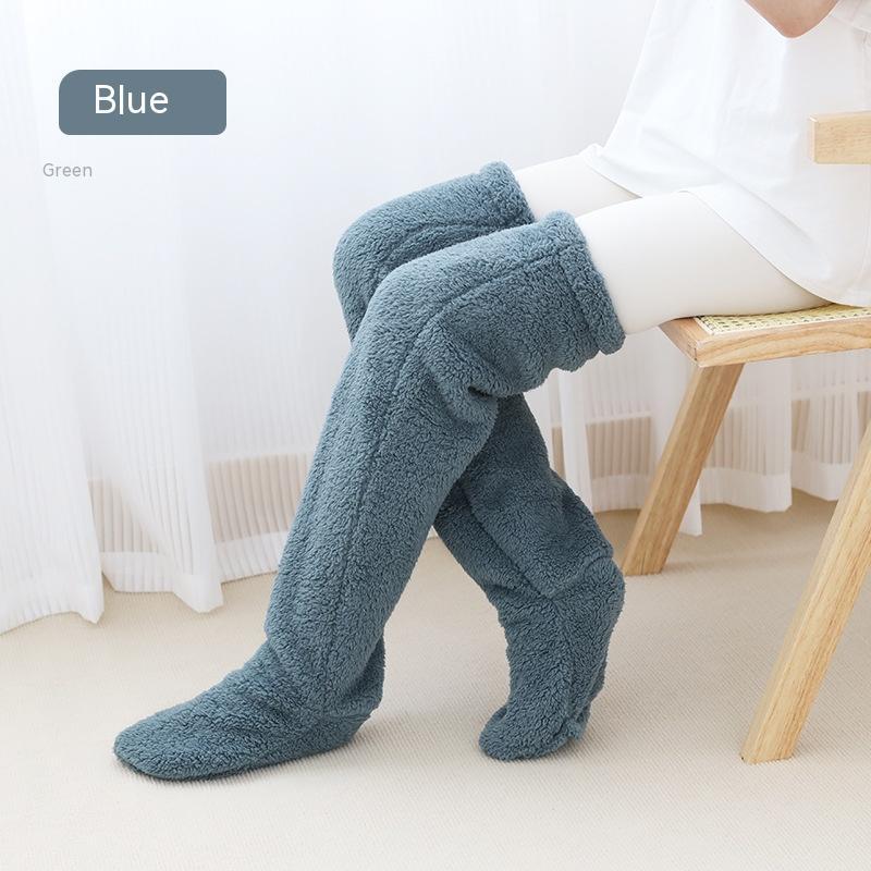 Overknee High Fuzzy Lange Socken Winter Warm Kaltes Bein Kniegelenk Kältebeständige Strümpfe Home Floor Schlafsocken