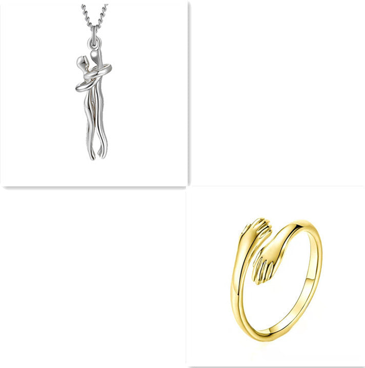 Liebe Umarmung Halskette Unisex Männer Frauen Paar Schmuck einfache Temperament Schlüsselbein Kette Valentinstag Liebhaber Geschenk 