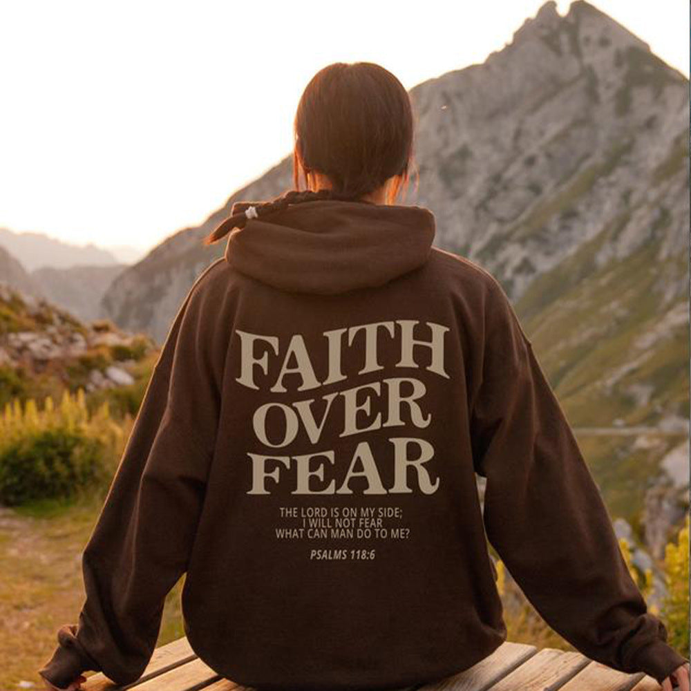 Faith Over Fear Christlicher Hoodie Christliches Sweatshirt Jesus Hoodie Trendy Hoodie Bibelvers Shirt Unisex Ästhetische Kleidung