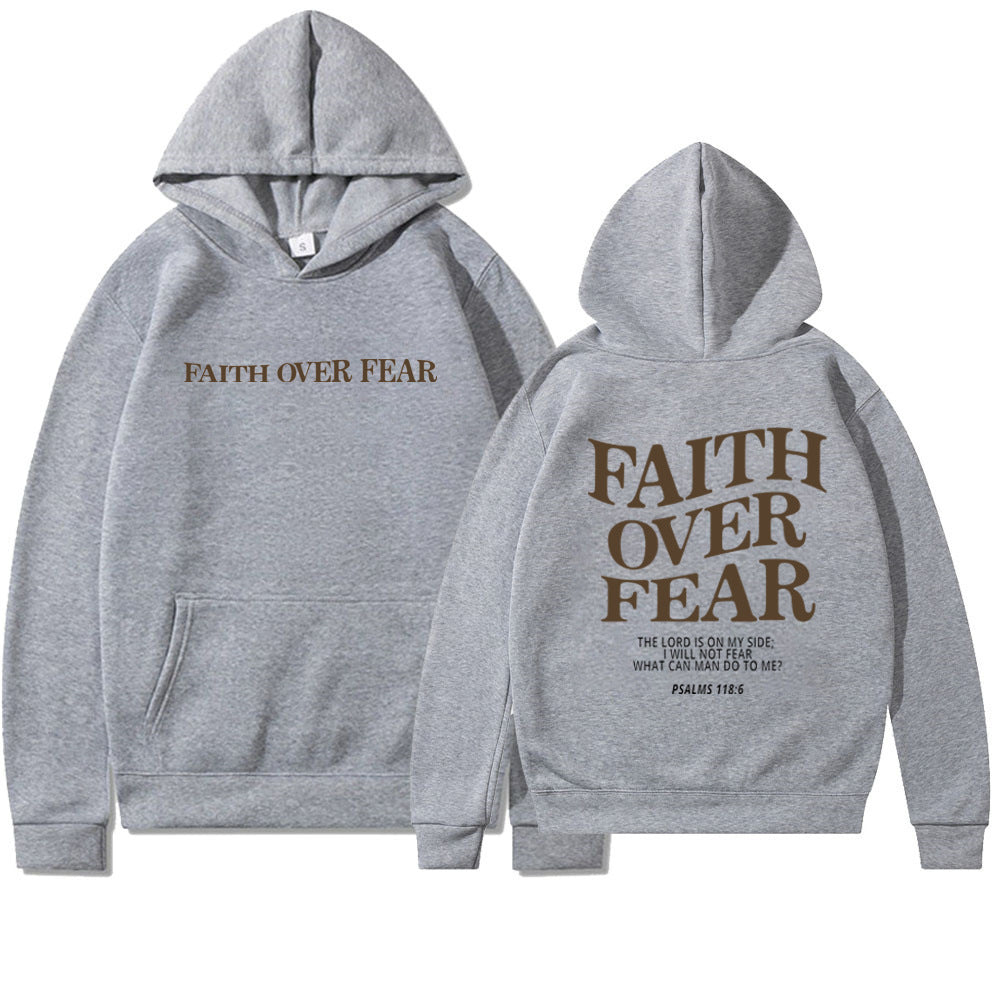 Faith Over Fear Christlicher Hoodie Christliches Sweatshirt Jesus Hoodie Trendy Hoodie Bibelvers Shirt Unisex Ästhetische Kleidung