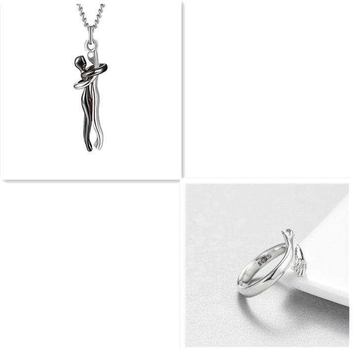 Liebe Umarmung Halskette Unisex Männer Frauen Paar Schmuck einfache Temperament Schlüsselbein Kette Valentinstag Liebhaber Geschenk 