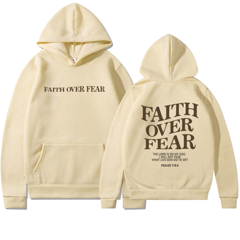 Faith Over Fear Christlicher Hoodie Christliches Sweatshirt Jesus Hoodie Trendy Hoodie Bibelvers Shirt Unisex Ästhetische Kleidung