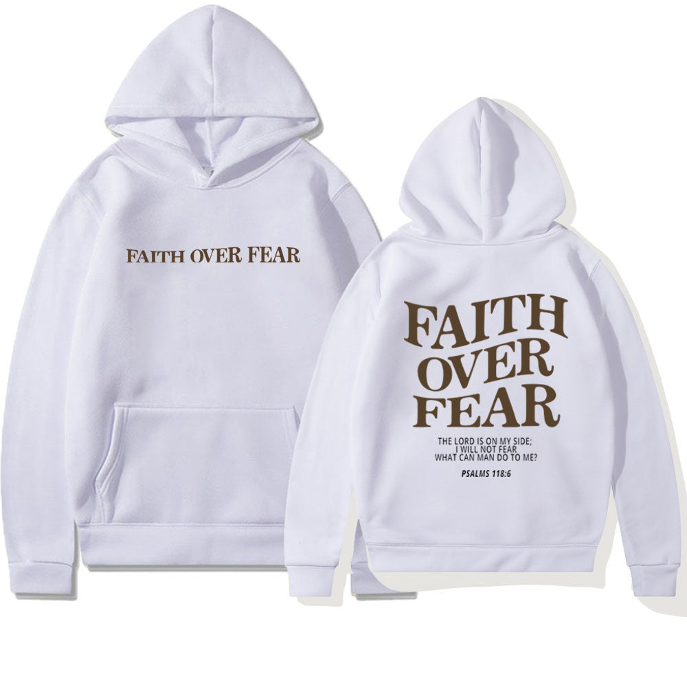 Faith Over Fear Christlicher Hoodie Christliches Sweatshirt Jesus Hoodie Trendy Hoodie Bibelvers Shirt Unisex Ästhetische Kleidung