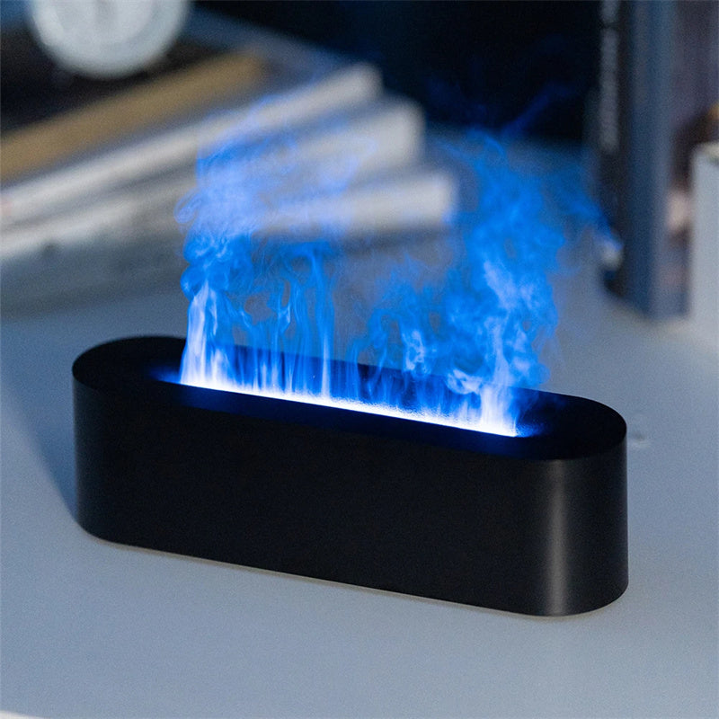 Flamme Aroma Diffusor Luftbefeuchter Ultraschall Cool Mist Maker Fogger Led Ätherisches Öl Lampe Realistische Feuer Difusor