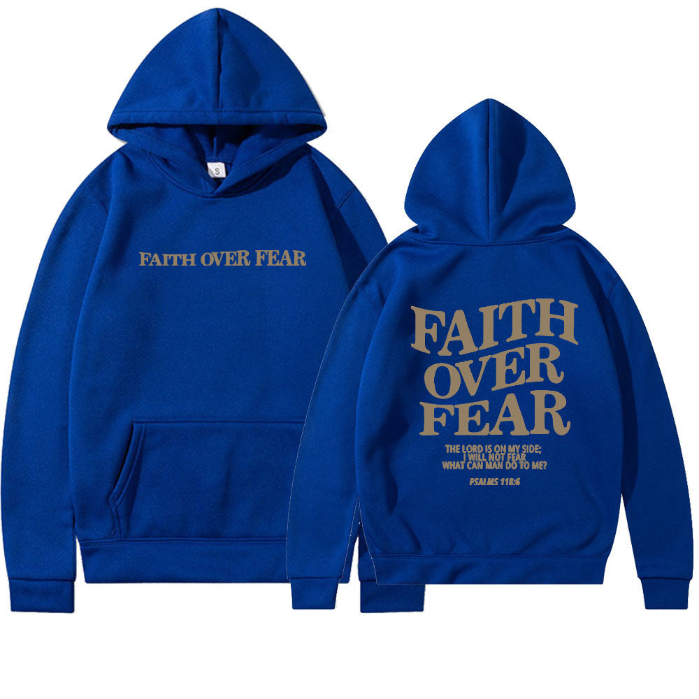 Faith Over Fear Christlicher Hoodie Christliches Sweatshirt Jesus Hoodie Trendy Hoodie Bibelvers Shirt Unisex Ästhetische Kleidung