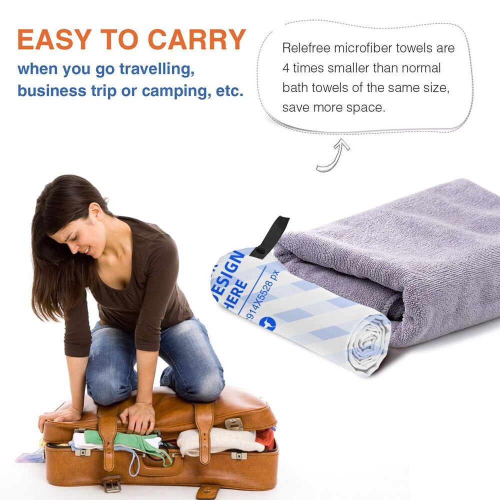 Vertical Microfiber Portable Quick Dry Bath Towel